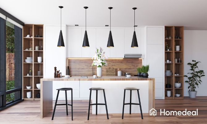 Nieuwe keuken in keuken aanbouw