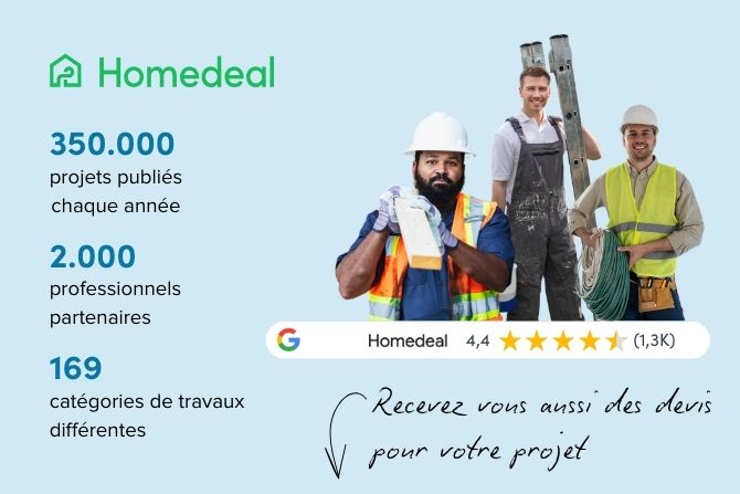 Professionnels du bâtiment et artisans partenaires Homedeal pour comparer des devis travaux - Homedeal